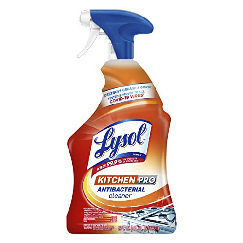 Lysol Pro Kitchen Spray Cleaner and Degreaser, Antibacterial All Purpose Cleaning Spray for Kitchens, Countertops, Ovens, and Appliances, Citrus Scent, 22oz