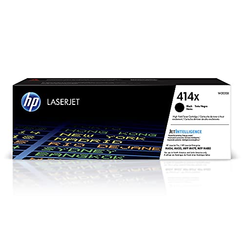 HP 414X Black High-yield Toner Cartridge | Works with HP Color LaserJet Enterprise M455dn, MFP M480f; HP Color LaserJet Pro M454 Series, HP Color LaserJet Pro MFP M479 Series | W2020X
