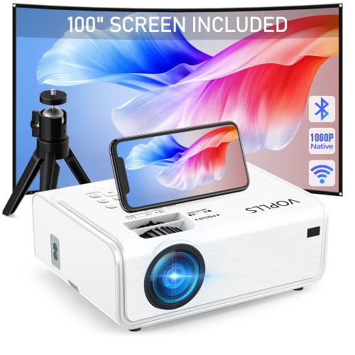 [Electric Keystone] Projector with WiFi and Bluetooth, 2023 Upgraded VOPLLS 5G Native 1080P Projector, 500 ANSI Outdoor Projector 4K Support, ±50°Zoom, Compatible with TV Box/PS5/iOS/Android Phone