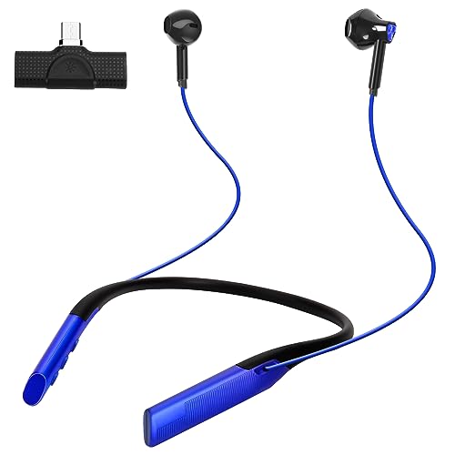 HUHD Wireless Gaming Headset Headphones for Switch PS5 PS4 PC Computer with Microphone, Bluetooth Gaming Earbuds 2.4GHz, Stereo Sound Behind-Neck in-Ear Wireless Game Headphones