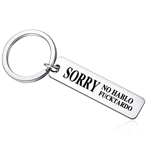 Ukodnus Funny Keychains Gifts Sorry No Hablo Fucktardo Sarcastic Key Chain Joke Great Gag Gift Idea For Men Women Office Work Jewelry Adult Humor Keyrings Employee Boss Coworkers