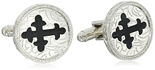 The Vatican Library Collection Men's Black Cross Cufflinks