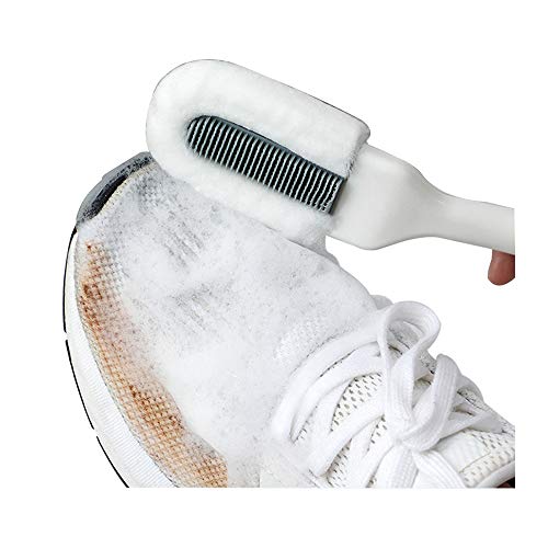 Andiker Professional Cleaning Shoe Brush, Multifunctional Long Handle Shoe Brush Cleaner, Hangable Soft Bristle Shoes Cleaning Scrubber (White)