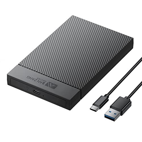 2.5 Inch Hard Drive Enclosure, 6Gbps USB 3.1 Gen 1 to SATA III High-Speed Transmission for 7-9.5MM HDD SSD Enclosure, USB-C to USB-A, Support UASP Trim for Windows PS4 Xbox (Black)