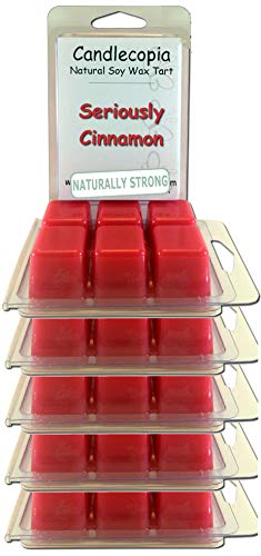 Candlecopia Seriously Cinnamon Strongly Scented Hand Poured Vegan Wax Melts, 36 Scented Wax Cubes, 19.2 Ounces in 6 x 6-Packs