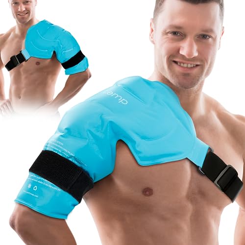 Comfytemp Shoulder Ice Pack Rotator Cuff Cold Therapy Wrap, FSA HSA Eligible, Large Ice Packs for Injuries Reusable Gel, Instant Cold Compression Brace for Shoulder Pain Relief, Surgery Recovery Gifts