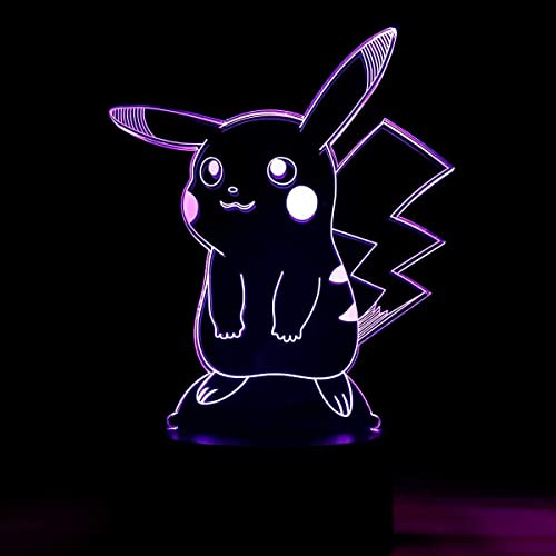 yiwoo 3D Illusion Night Light,3D Animal Night Light,7 Colors Gradual Changing Touch Switch USB Table Lamp for Holiday Gifts or Home Decorations…