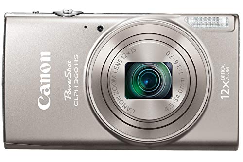 Canon PowerShot ELPH 360 Digital Camera w/ 12x Optical Zoom and Image Stabilization - Wi-Fi & NFC Enabled (Silver)