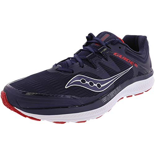 Saucony Men's Guide ISO Running Shoe, Navy/red, 10.5 Medium US