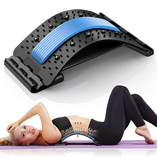 NNUIBY Back Stretcher for Lower and Upper Back Pain Relief, 3 Level Back Cracking Device for Herniated Disc, Scoliosis, Spine Decompression Support, Back Cracker Board