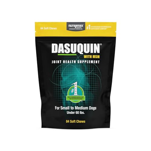 Nutramax Laboratories Dasuquin with MSM Joint Health Supplement for Small to Medium Dogs - With Glucosamine, MSM, Chondroitin, ASU, Boswellia Serrata Extract, and Green Tea Extract, 84 Soft Chews