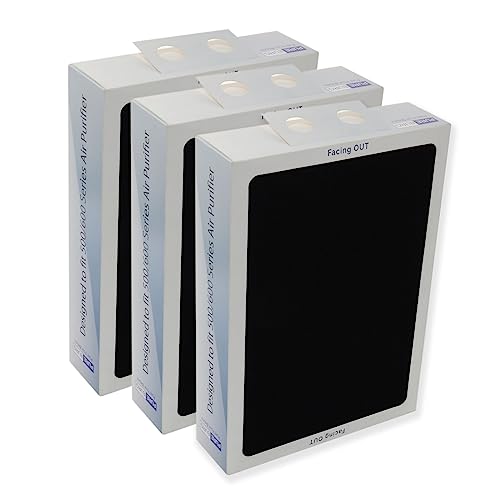 PUREBURG Replacement True HEPA Filter Set Compatible with Blueair 500/600 Smokestop Classic 503 505 603 650E 550E 501 510 555EB 601 605 580i 680i Air Purifiers,H13 3-Stage Filtration Activated Carbon
