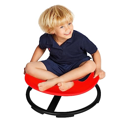 FERUERW Autism Kids Swivel Chair,Spinning Chair for Kids Sensory,Sensory Toy Chair,Carousel Spin Sensory Chair for Kids,Training Body Coordination (Red)