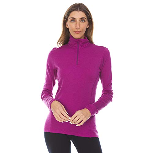 Minus33 Merino Wool Sequoia Women's Midweight 1/4 Zip Radiant Violet Medium