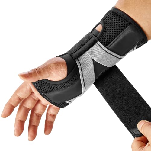 FREETOO Fitted Wrist Brace for Carpal Tunnel Night Relief, Lengthened Fixed Hand Support for Women Men with Metal Splint, One-Step Wear Wrist Support for Right and Left Hand, for Arthritis Tendonitis