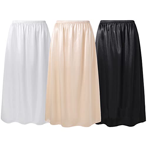 Coucoland Half Slips for Under Dresses - 29' White Black Nude Womens Underskirt Half Slip Women Under Dress Shirt Skirt Extender