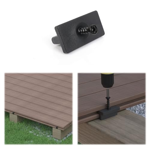 Muzata 500PCS Deck Fasteners Hidden Deck Fastener Clips Composite Decking Fasteners T Clips with Metal Deck Screws for 250 SQ.FT. of Deck Boards, M029