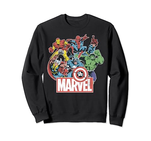 Marvel Avengers Team Retro Comic Vintage Sweatshirt Sweatshirt