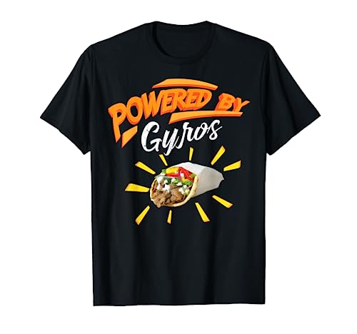Powered By Gyros Shirt | Cute Mediterranean Dish Tee Gift