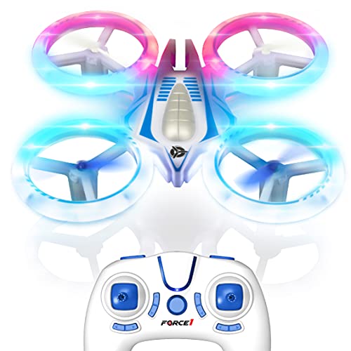 Force1 UFO 4000 Mini Drone for Kids - LED Remote Control Drone, Small RC Quadcopter for Beginners, 2.4GHz Remote Control, 360 Flips, 2 Speed UFO Drone, 2 RC Drone Toy Batteries, Flying Drones for Kids