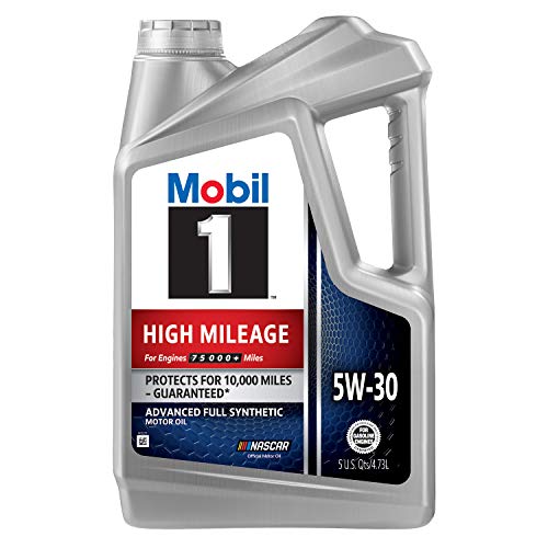 Mobil 1 High Mileage Full Synthetic Motor Oil 5W-30, 5 Quart
