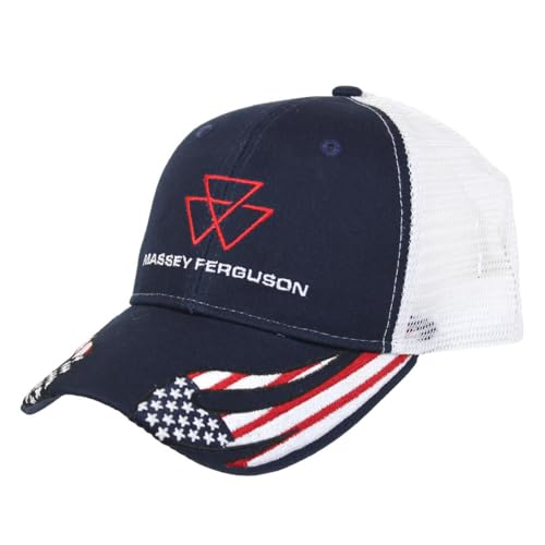 AGCO Massey Ferguson American Flag Cap with Embroidered MF Logo 03459 Blue