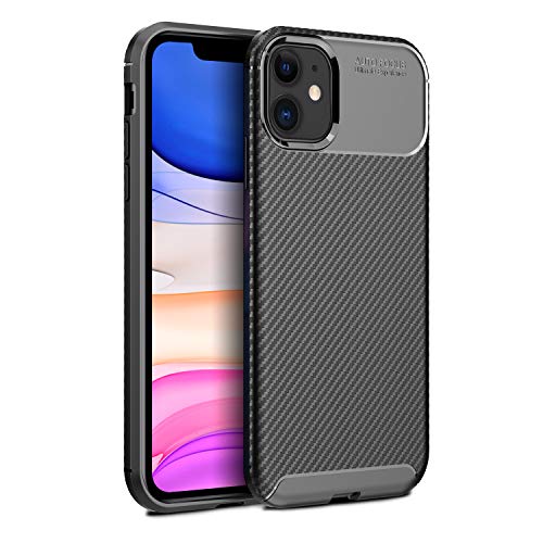 Olixar Carbon Fiber Case for Apple iPhone 11, Slim Cover TPU Non-Slip - Thin Protective Cover - Shockproof Bumper Drop Protection - Wireless Charging Compatible - Black