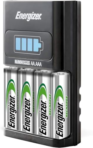 Energizer AA/AAA 1 Hour Charger with 4 AA NiMH Rechargeable Batteries (Charges AA or AAA batteries in 1 hour or less) - Packaging May Vary