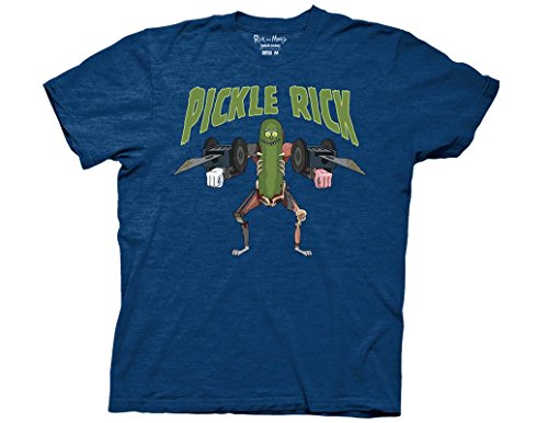 Ripple Junction Rick and Morty Adult Unisex EXO Suit Pickle Rick Light Weight Crew T-Shirt XL Monaco Blue