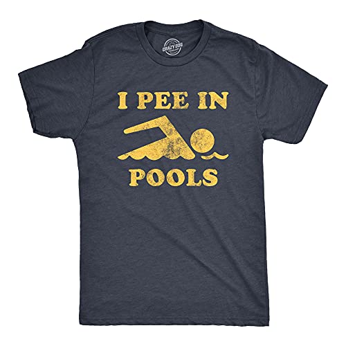 Mens I Pee in Pools Tshirt Funny Sarcastic Summer Swimmer Novelty Tee Mens Funny T Shirts Funny Funny Adult Humor T Shirt Novelty Tees for Men Navy L