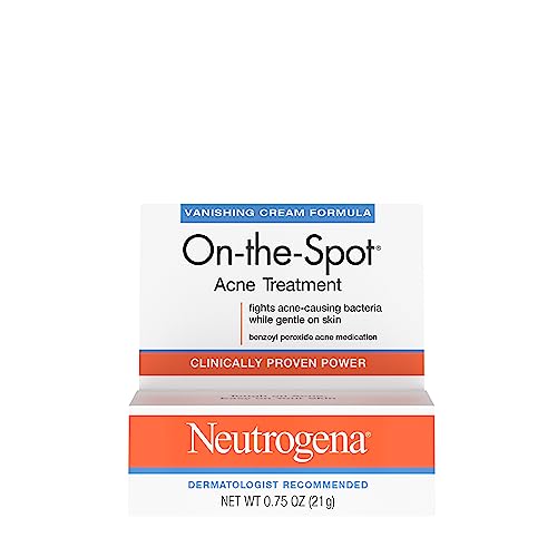 Neutrogena On-The-Spot Acne Spot Treatment with 2.5% Benzoyl Peroxide Acne Treatment Medicine to Treat Face Acne, Gentle Benzoyl Peroxide Pimple Gel for Acne Prone Skin, .75 oz