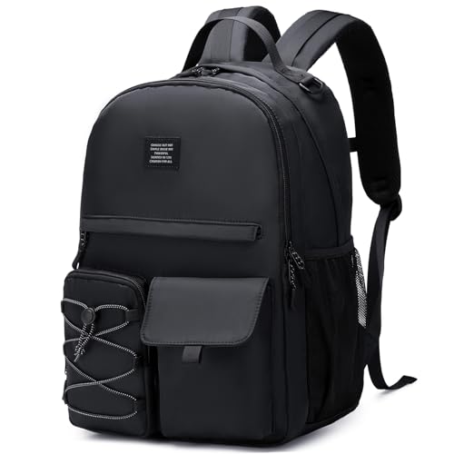 Lohol Fashion Backpack with Anti Theft Pocket, Water Resistant Travel Daypack for Teen Girls & Boys (Black)