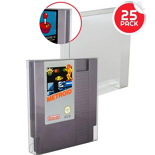 NES classic edition - NES Cartridge Case Protector Compatible with Nintendo NES Games Cartridge - 0.40MM Thick, NES game sleeves - nes game holder by EVORETRO (Pack of 25)