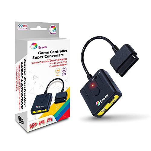 Brook Super Converter - PS4/3 to PS2/1, Support Switch Pro/Xb One/ PS5/ PS4/ PS3 Controllers on PS2/ PS1/PS Classic, Retro Consoles Controller Converter