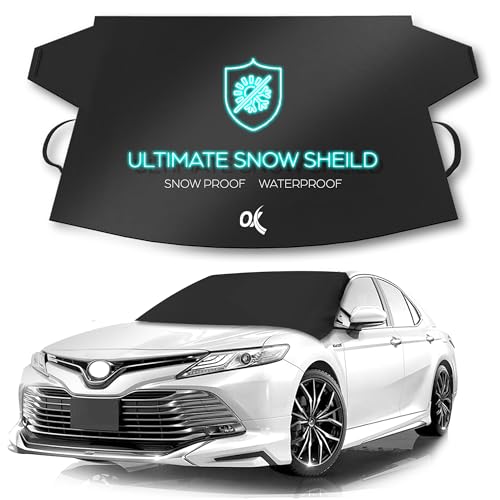 OxGord Windshield Cover for Ice and Snow - 700D Marine Waterproof Fabric for Harshest Weather- Universal Fit Trucks SUV Original Design As Seen on TV