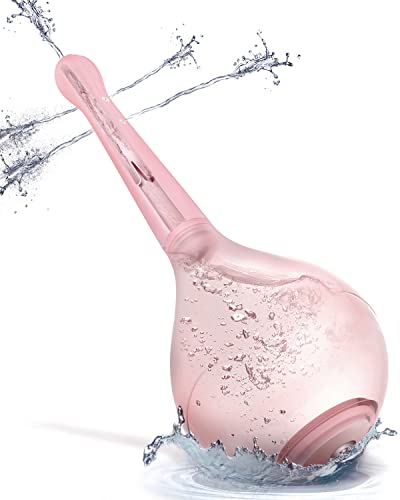 Enema Douche Anti Back-Flow, Amal Douche Bottle for Colon Cleansing Detox and Constipation, Anal Enema Bulb with 5 Spouts, Reusable Enima Vaginal Cleaner kit for Men Women (1Pink)