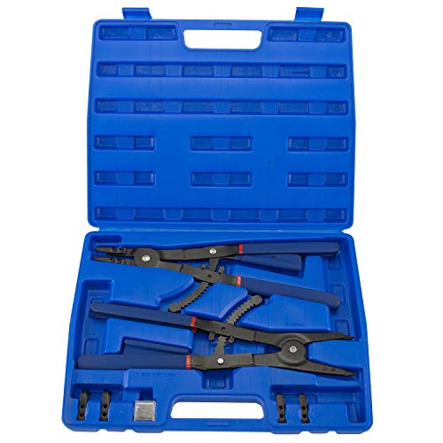 Hiltex 02016 16' Snap Ring Plier Set, 2 Piece | External and Internal Pliers | Straight, 45°, 90° Tips