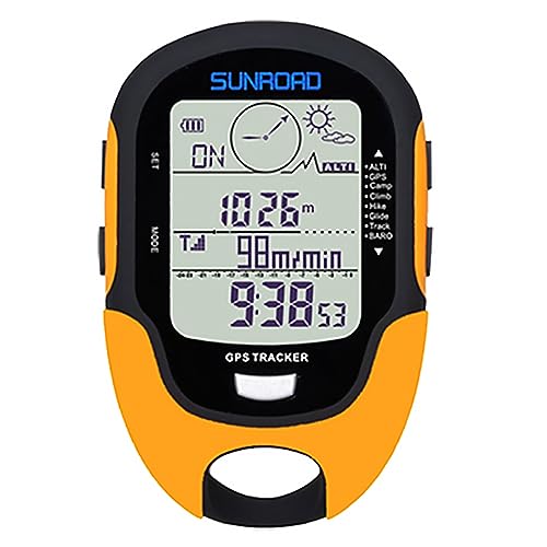 SUNROAD GPS Tracker Barometer Altimeter Compass Weather Forecast Thermometer Barometric Pressure Tester GPS Route Tracking Multifunctional Meter
