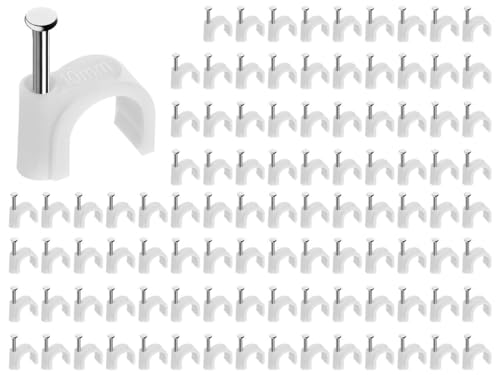 Monoprice Circle cable clips with steel nail, 10mm, 100pcs/Pack