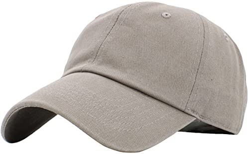 KB-LOW LGY Classic Cotton Dad Hat Adjustable Plain Cap. Polo Style Low Profile (Unstructured) (Classic) Light Gray Adjustable