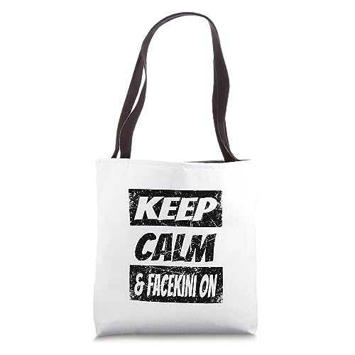 Retro Keep Calm And Facekini On Sunblock Protect Mask Tote Bag