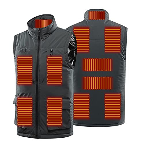 GREGG Men Heated Vest USB Electric Heating Lightweight Thermal Vest Comfy Warmth Winter Warming Vest (Battery Not Include) (Grey,Medium)