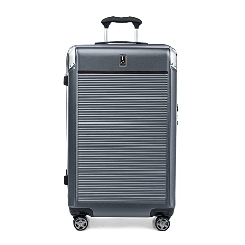Travelpro Platinum Elite Hardside Expandable Checked Luggage, 8 Wheel Spinner, TSA Lock, Hard Shell Polycarbonate Suitcase, Vintage Grey, Checked Large 28-Inch