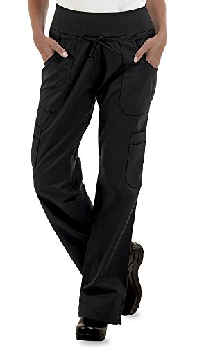ChefUniforms.com Womens Stretch Yoga Cargo Chef Pant,Black,Medium
