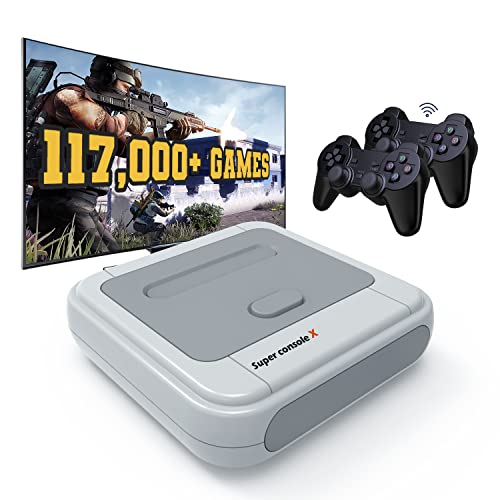 Kinhank Super Console X 256GB, Retro Game Console Built-in 117,000+ Games, Video Game Console Systems for 1080P/720P Output, 2 Wireless Controllers (256GB)