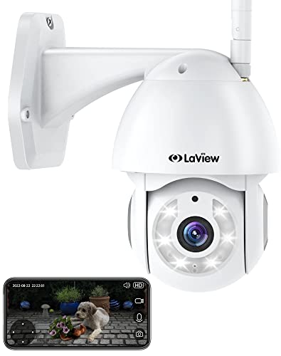 3MP Security Camera Outdoor Wired Starlight Color Night Vision, LaView 2K Cameras for Home Security AI Human Detection & Auto Tracking, IP65 Outdoor Camera 2-Way Audio, US Cloud, Compatible with Alexa