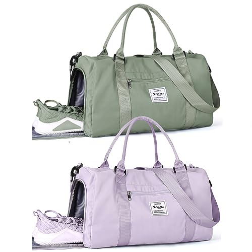 Gym Travel Carry on Duffel Bag Womens Mens with Shoes Compartment and Wet Pocket, for Plane,Sport Swimming Yoga,Waterproof Weekend Overnight Tote, Hospital Holdalls