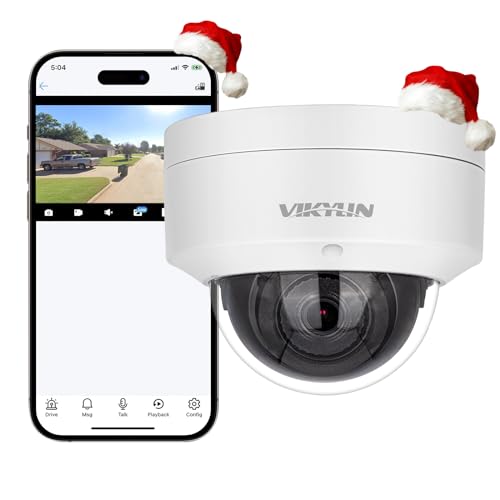 4K 8MP PoE IP Camera, Human Vehicle Detection, 2.8mm Lens, 98ft EXIR2.0 Night Vision, WDR, IK10/IP67, Plug and Play Compatible for Hikvision and Other NVR/Blue Iris, Synology, NDAA Compliant