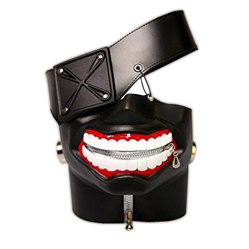 Bamboo's Grocery LoKii Tokyo Ghoul Kaneki Ken Mask, Party Cosplay Mask Prop Zipper
