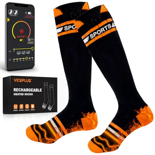 Heated Socks for Men Heated Socks Electric Socks for Women 5000mAh*2 Rechargeable Heated Ski Socks Battery Heating Socks Heated Socks Women Washable APP Control Thermal Socks for Skiing Hunting